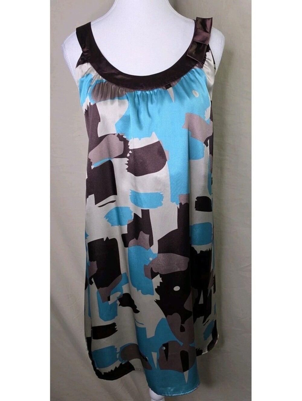 BCBG MaxAzria Graphic Satin Sleeveless Dress Size XL NWT